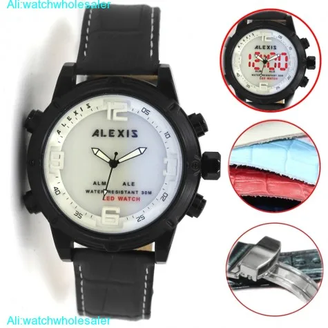 AW802F Alarm BackLight Water Resist Unisex Dual Time Alexis Analog Digital Watch