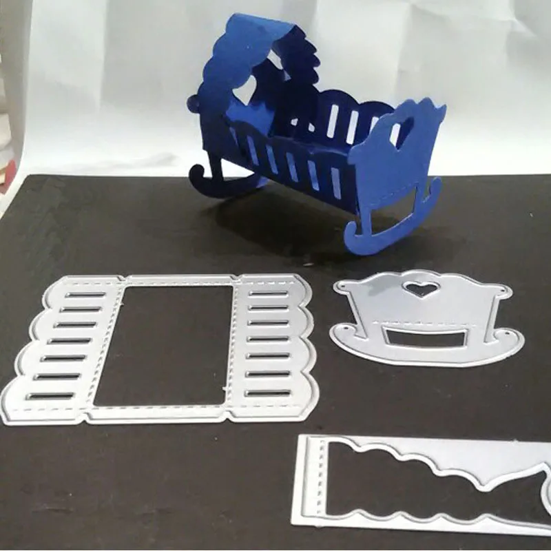 Exquisite Bed baby cradle For Wedding Metal Cutting Dies Scrapbooking Craft Die cuts Card making diy Emboss 7.4X7/4.9X5cm