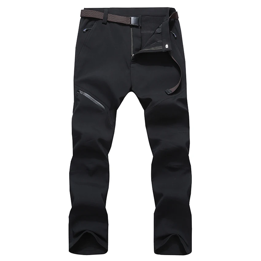 Las mujeres de los hombres de invierno de Softshell pantalones de lana térmica al aire libre impermeable senderismo Camping Trekking Camping esquí Pantalones deportes MA163