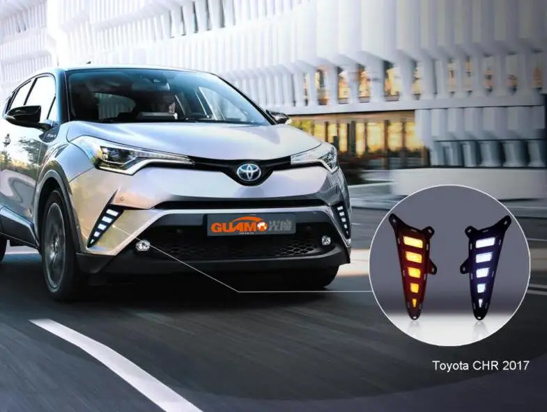 

MONTFORD Auto For Toyota C-HR CHR 2016 2017 DRL LED Daytime Running Light Daylight Rear Fog light Bumper Light Reflector Lamp