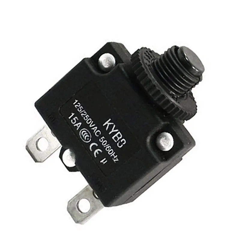 

New AC 125V/250V 15A Push Reset Button Circuit Breaker Overload Protector