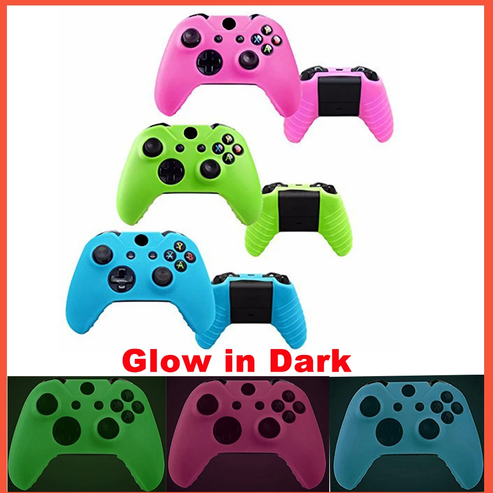 Glow in Dark Silicone Gel Rubber Grip Protective Case Skin Cover For Microsoft Xbox One Wireless Controller-1