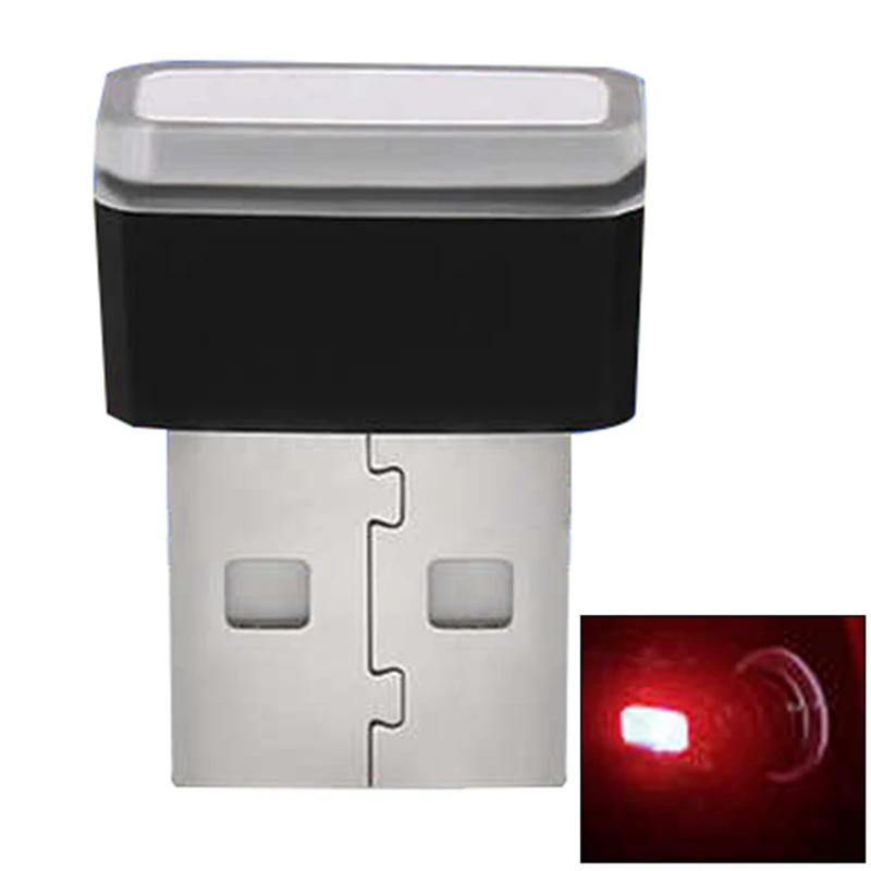 Автомобильный USB светодиодный атмосфера огни декоративные лампы аварийного освещения Универсальный PC Портативный Plug and Play красный/синий/белый