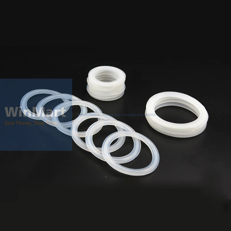 

5pcs Sanitary Tri Clamp Silicone Gasket I / D19x50.5mm O/D Type Ferrule Flange Sealing Gasket Ring Washer