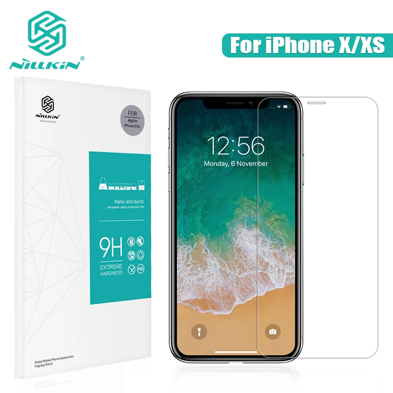 Продажа Защитное стекло NILLKIN для iphone x, восхитительная пленка 9H 0,33 мм для iphone XS, закаленное стекло 5,8 для iphone x, покрытие для экрана