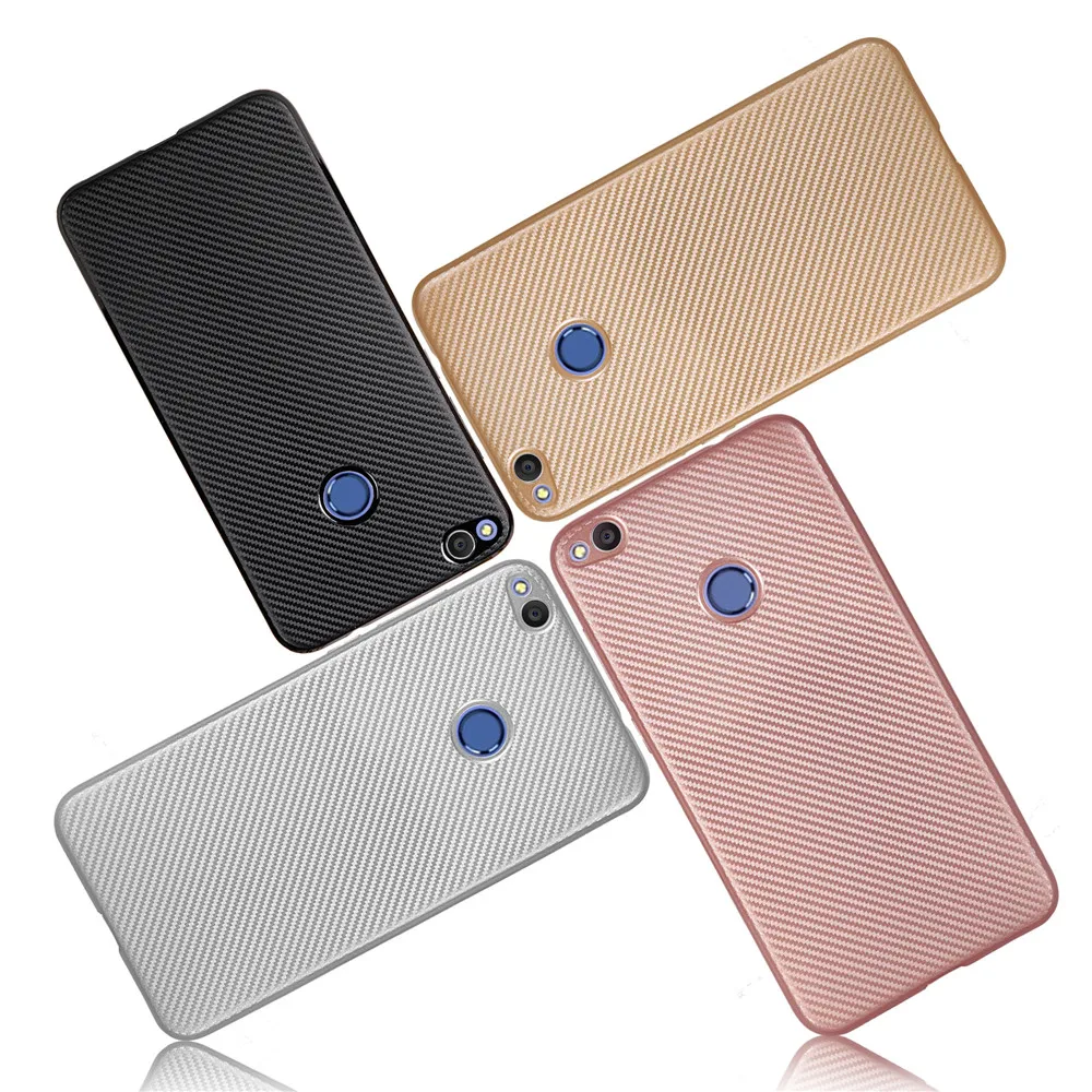 Чехол для Huawei P8Lite 2017/P9/P9Lite/P9Plus/Nova/Mate9/G9Plus/GR3 углеродное волокно Матовый ТПУ Мягкие