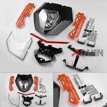 Черный Фара Маска Света Ассамблеи Наклейки Обложка Для KTM 125 200 390 Герцог