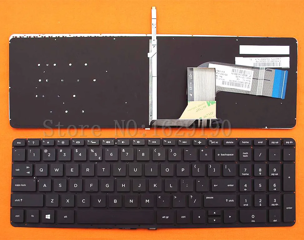 

US Keyboard For HP Pavilion 15-P 17-F BLACK Backlit Without FRAME Without Foil Win8 New Laptop Keyboards With