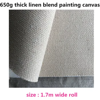 

1.7m wide 650gsm heavy canvas linen blend canvas roll for artists