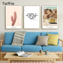 TAAWAA Tropical Desert Landscape Poster and Print Cactus Motivational Painting Quote Nordic Canvas Wall Art Picture Home Decor TAAWAA Tropical Desert Landscape Poster and Print Cactus Motivational Painting Quote Nordic Canvas Wall Art Picture Home Decor