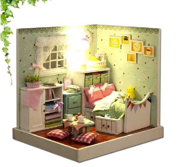 3D DIY Dollhouse Kit Room Box Miniatures Furniture Sets