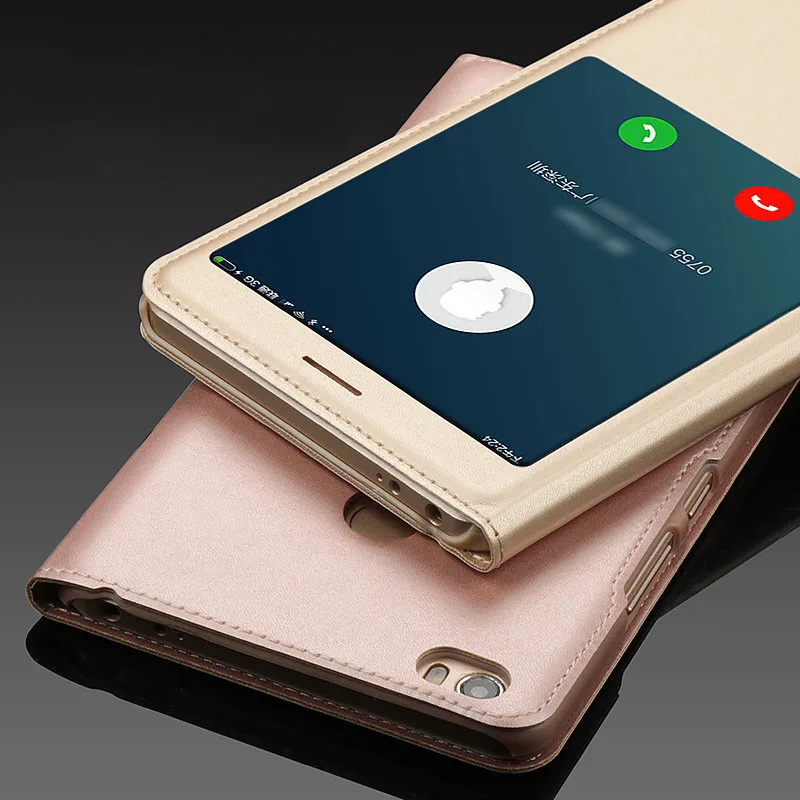 

WeeYRN Open Window PU Leather Flip Case Xiaomi mi Max 2 / Max Luxury Case View Quick Answer Case Cover for Xiaomi mi Max 2 Funda