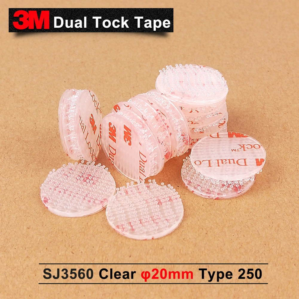 US $195.00 Hot 20mm Circle1500pcs SJ3560 3M Dual Lock Tape 3M Dual Lock Fastener Transparent Double Sided Tape 3m Tape
