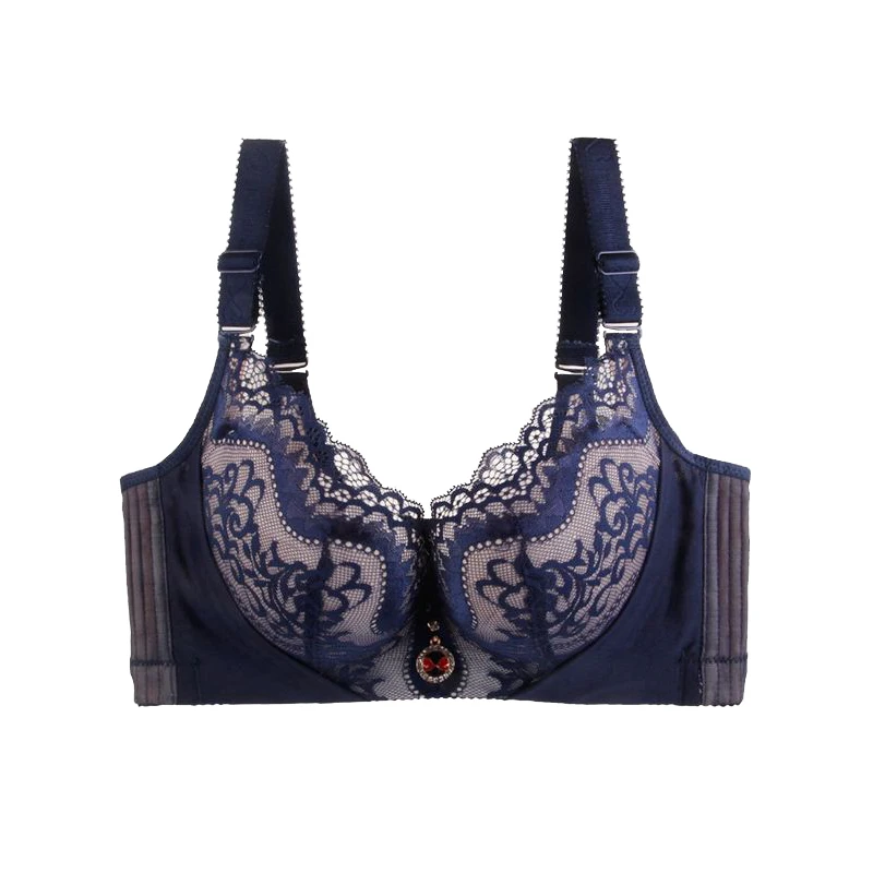 Buy FallSweet Plus Size Lace Bra C Cup Wide Back Push Up Brassiere for  Women, Blue, 46C at