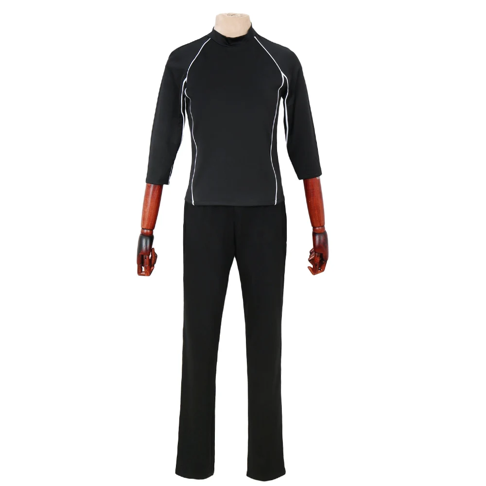 

CGCOS YURI!!! on ICE Phichit CHULANONT Black Trainsuit Uniform Coat Anime Game Cosplay Costume Halloween Christmas Full set New