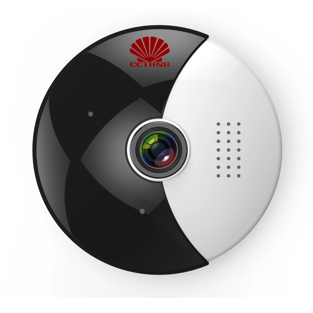

360 Moon VR Panoramic WIFI IP Camera with Night Infrared 1.3MP Fish Eye and Dual Stream Live Image Video Monitored by Free APP
