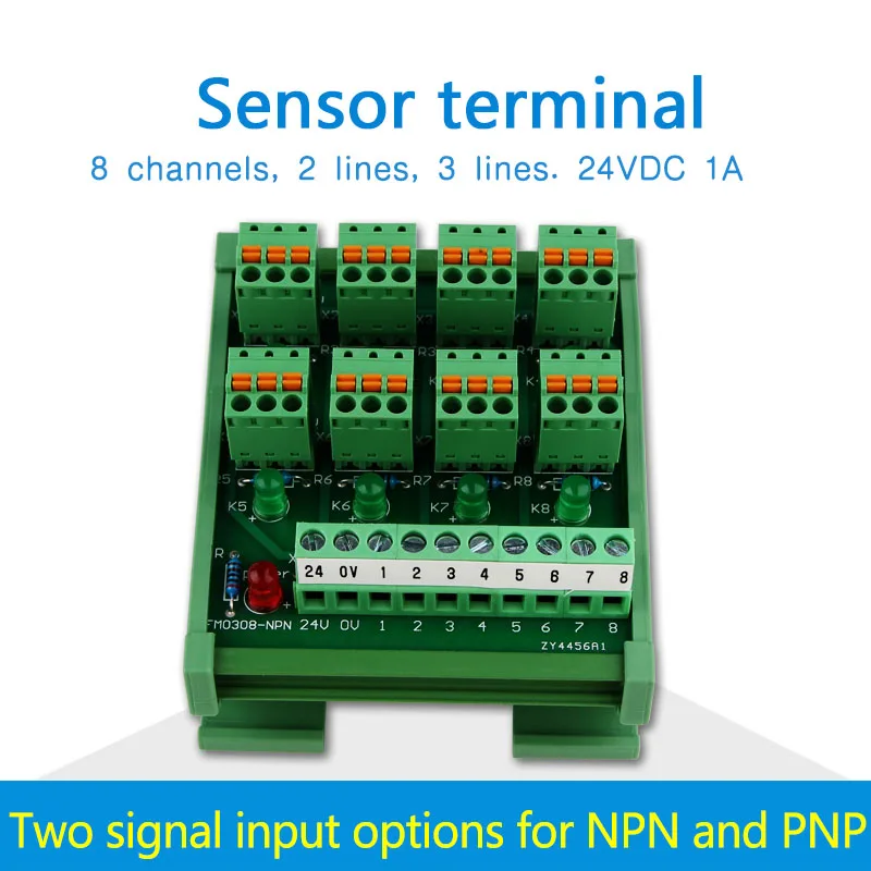 PLC 8 channel PNP input screw / spring connection IO photoelectric