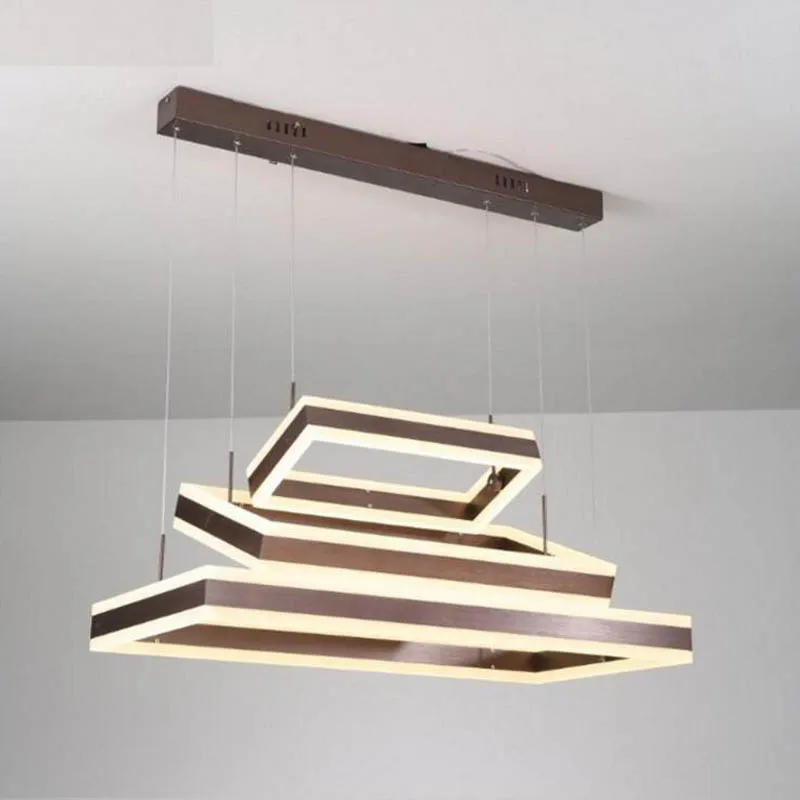 

Post-modern personality creative acrylic chandelier Simple rectangular LED high-end living room dining room chandelier led light