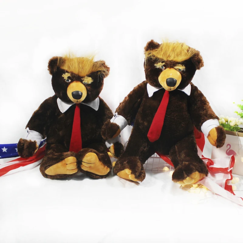 63cm Donald Trump Animal Bear Plush Toys USA President Stuffed Dolls USA Flag 