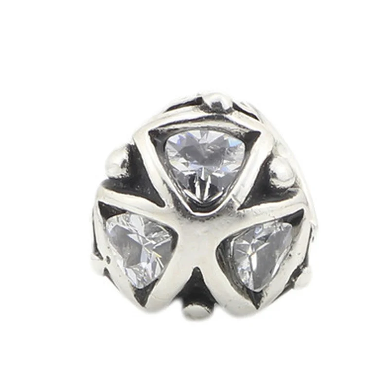 

Jewelry Genuine 925 Sterling Silver Crystal Triangles Charm Bead Fits European Troll 3.0mm Bracelet & Necklace