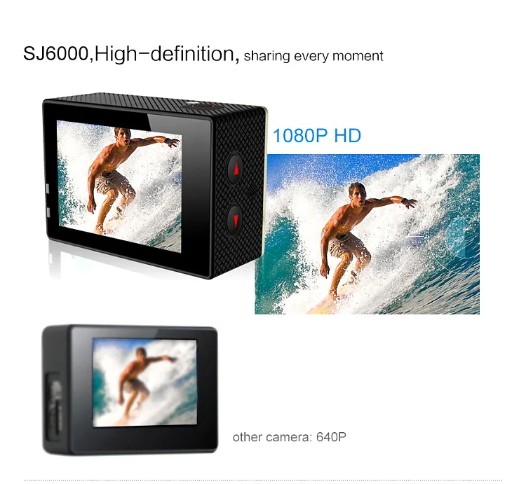

full hd 1080p waterproof action camera with 2.0'' TFT display wifi camera, with 170 degree wide angle