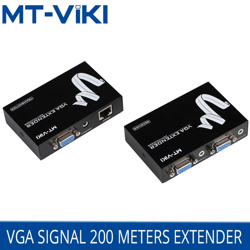 MT Viki VGA удлинитель 200 м HD Видео 3 5 мм аудио ретранслятор по UTP RJ45 CAT5e/6 LAN кабель