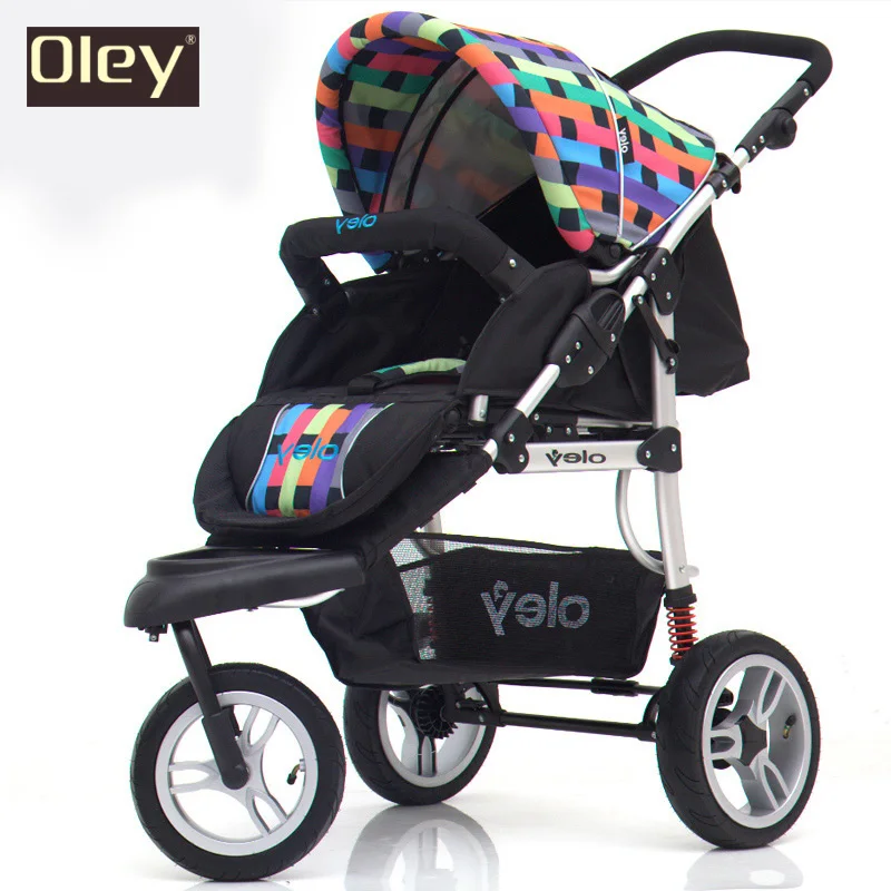 Popular Product  Baby Luxury Cart Hot Sale Children Pushchair High Landscape Pram Excellent Suspension TricycleTwo-w 