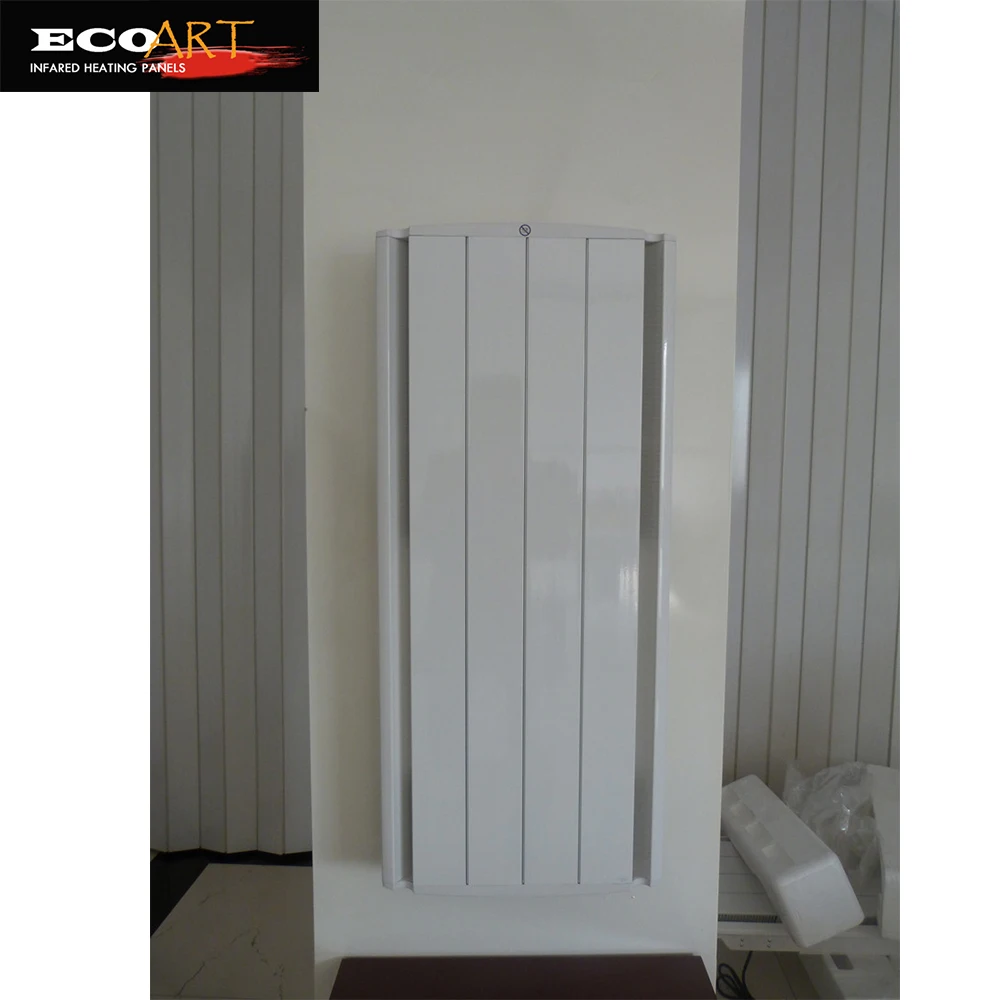 1000W Vertical Wall Mounted Aluminium Electric Radiator Storage Heater with built in LCD electric thermostat