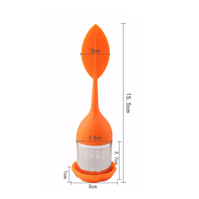 

High Quality 1/4 Pcs Silicone Tea Infuser With Drip Tray Stainless Steel Fine Mesh Cup Mug Teapot Strainers VE