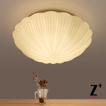 

led lights designer iron glass Romantic shell SHAPE ceiling lamp bedroom living room Modern light
