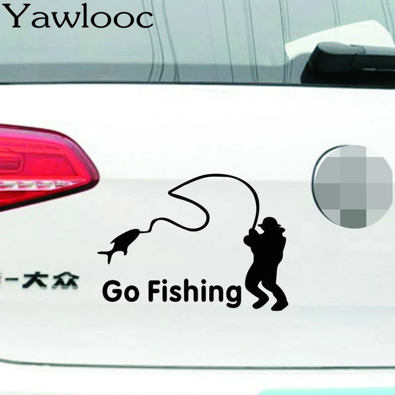 1pcs Car Styling Funny Go Fishing Car Sticker Fashion Car Vinyl Sticker ...