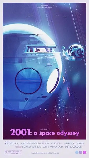 Pop Art Cartoon 2001 A Space Odyssey Retro Vintage Classic Movie