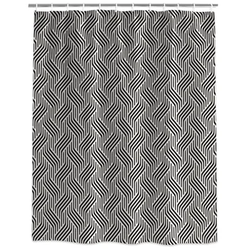 

Nordic Style Geometry Pattern Shower Curtain Decorative Fabric Shower Curtain Bath Products Bathroom Decor with Hooks