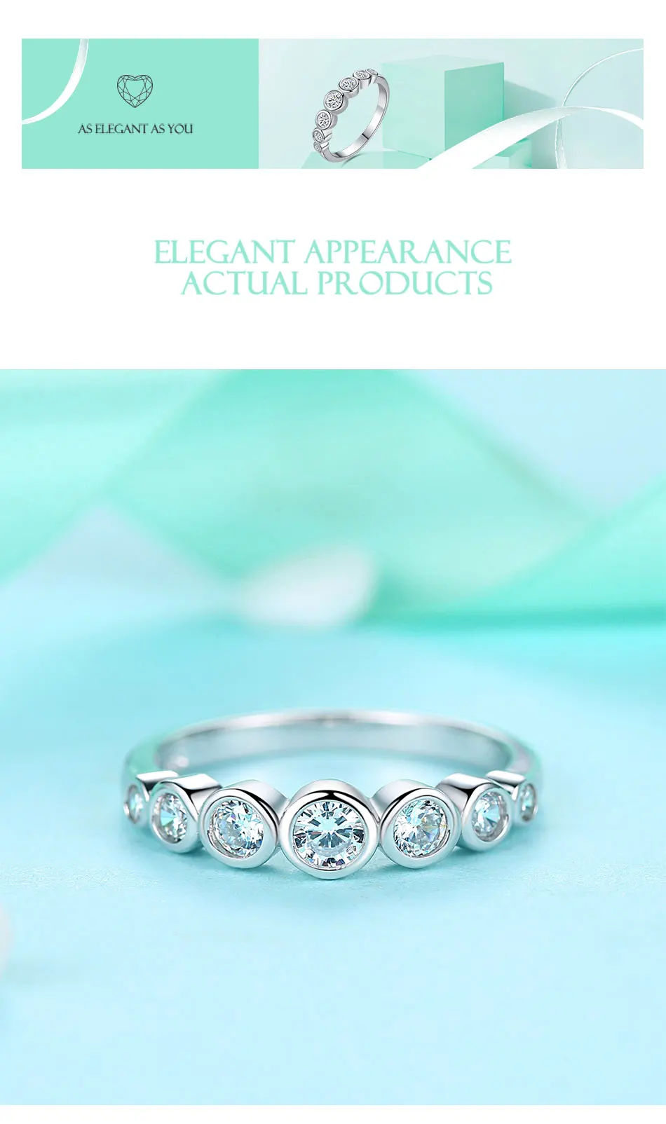 Подлинный eleshe, 925 пробы, серебряное, сказочное Сверкающее кольцо, прозрачное, CZ Кристалл, кольцо на палец для женщин, свадебное, обручальное, ювелирное изделие