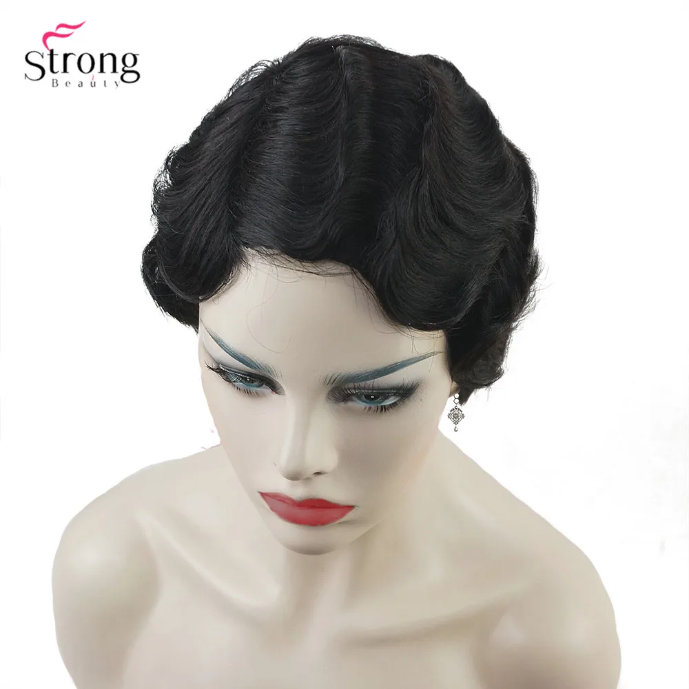 Wine red/Black African Short Finger Waves Hairstyles 70% Human Hair and 30% Kanekalon Wig Flapper Hairstyle Wig For Black Women Wine red/Black African Short Finger Waves Hairstyles 70% Human Hair and 30% Kanekalon Wig Flapper Hairstyle Wig For Black Women