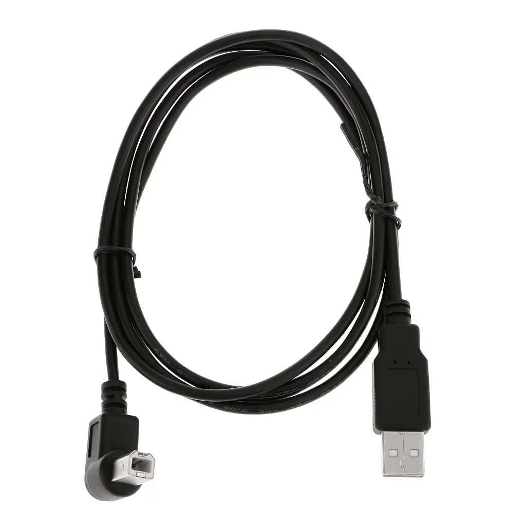1 Piece USB 2.0 Type A Male to B Male 90 Degree Angle Plug Printer Scanner Cable