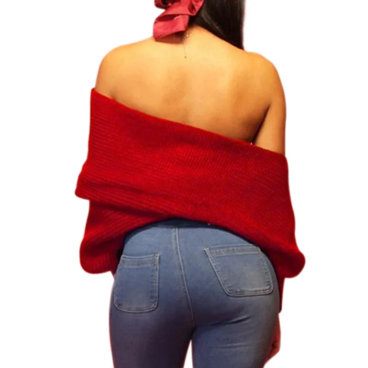 LOGAMI New Arrival Short Shrugs For Women Long Sleeve Sexy Irregular Pullover Female Sweaters