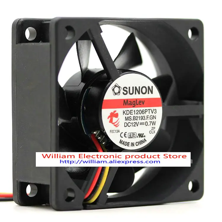 New Original KDE1206PTV3 12V 0.7W 6025 6cm bearing cooling fan
