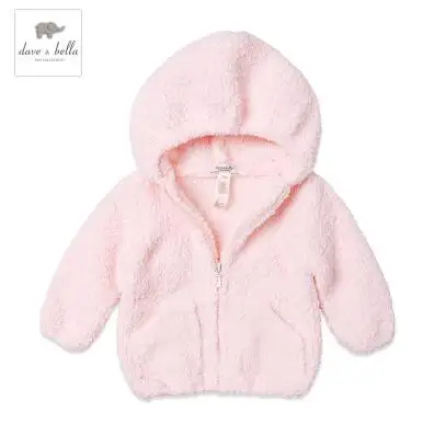 139db Dave Bella детские толстовки одежда для малышей Верхняя одежда девочек пальто мальчиков синель куртка - Цвет: pink