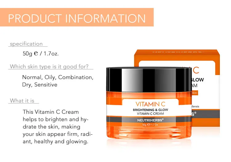 HTB1WncBXRr0gK0jSZFnq6zRRXXah NUETRIHERBS Face Facial Cream with Vitamin C Night Cream Moisturizing Skin Anti Aging and Wrinkle 50g ℮ / 1.7oz