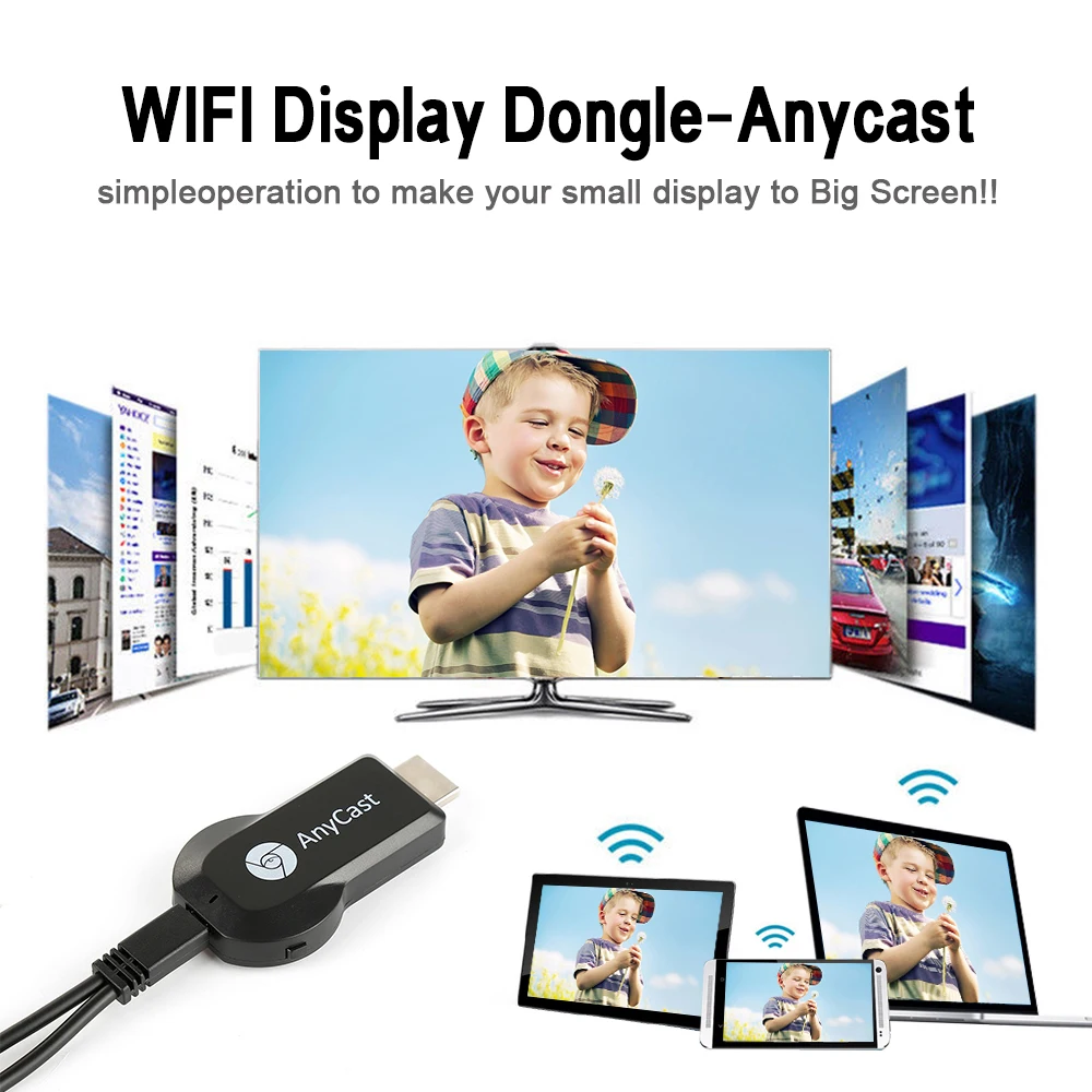 Anycast 2,4G/5G M100/M9/M9 Plus Ezcast Miracast AnyCast DLNA AirPlay HDMI tv Stick Wifi Дисплей ключ приемник Google Youtub