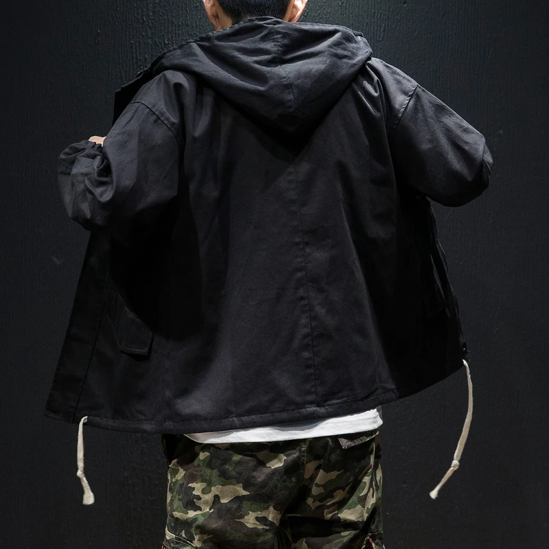 Kaufen Streetwear Harajuku Bomber Taktische Jacke Männer Mit Kapuze Armee Jacke Mode Oberbekleidung Mantel Hip Hop Hoodies Koreanischen Stil Kleidung