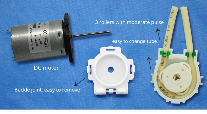 Kamoer KPP2 водяной насос с двойной головкой, работающего на постоянном токе 12 В в мини перистальтический насос водяной насос
