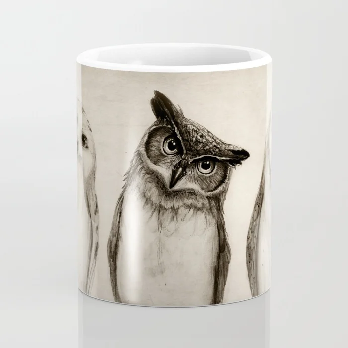 owls mugs coffee mugs ceramic Tea travel white mug Dishwasher&Microwave