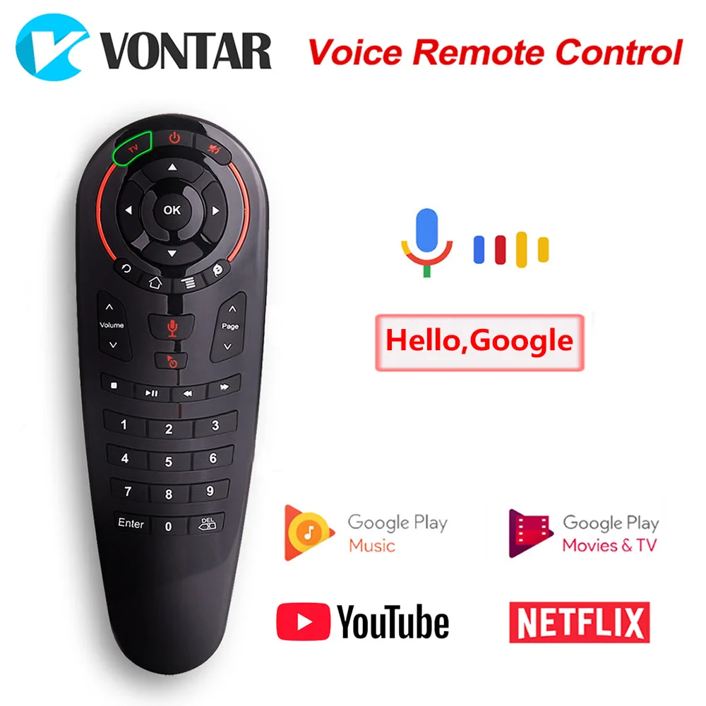 

G30 Voice Remote Control Air Mouse 2.4GHz Wireless Mini Keyboard IR Learning Gyroscope Google Assistant for Android TV Box PC