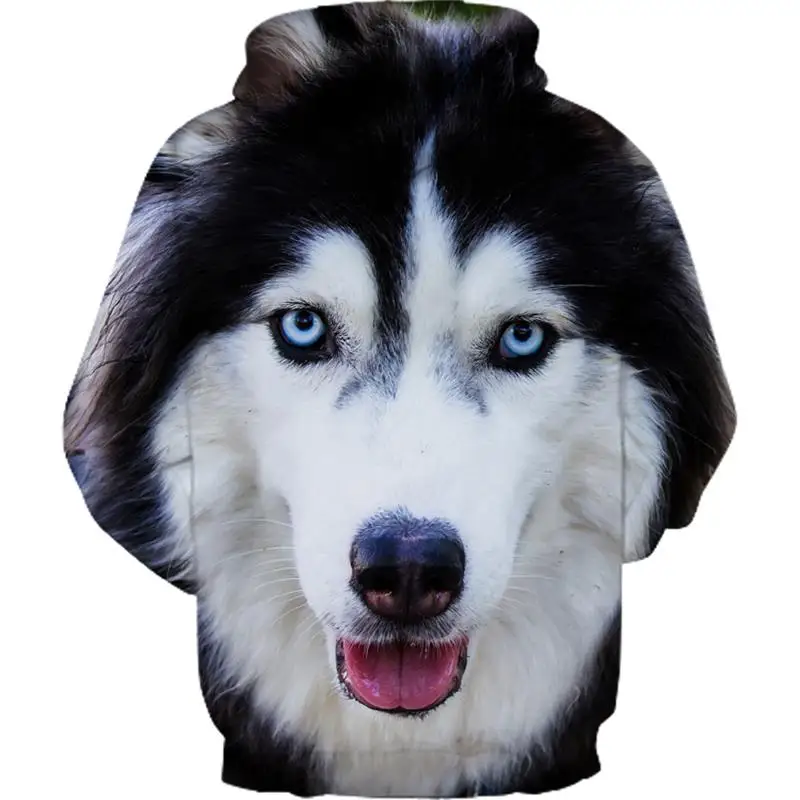  Raisevern Cute Husky 3D Dog Print Hoodies Unisex Sweatshirts Harajuku Tracksuits Streetwear Pullove