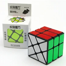 YJ ветряная мельница 3x3 черный магический куб-квадрат король ветряная мельница скоростной куб 3x3x3 fenghuolun головоломка - Цвет: Black