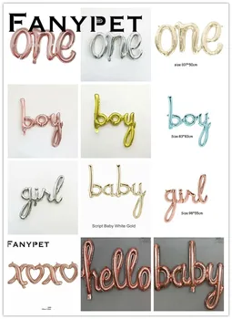 

10pcs Siamese scpirt Letter Boys Girls Balloons Foil Balloons Birthday Decoration Baby Shower Letters Balloon Party Supplies