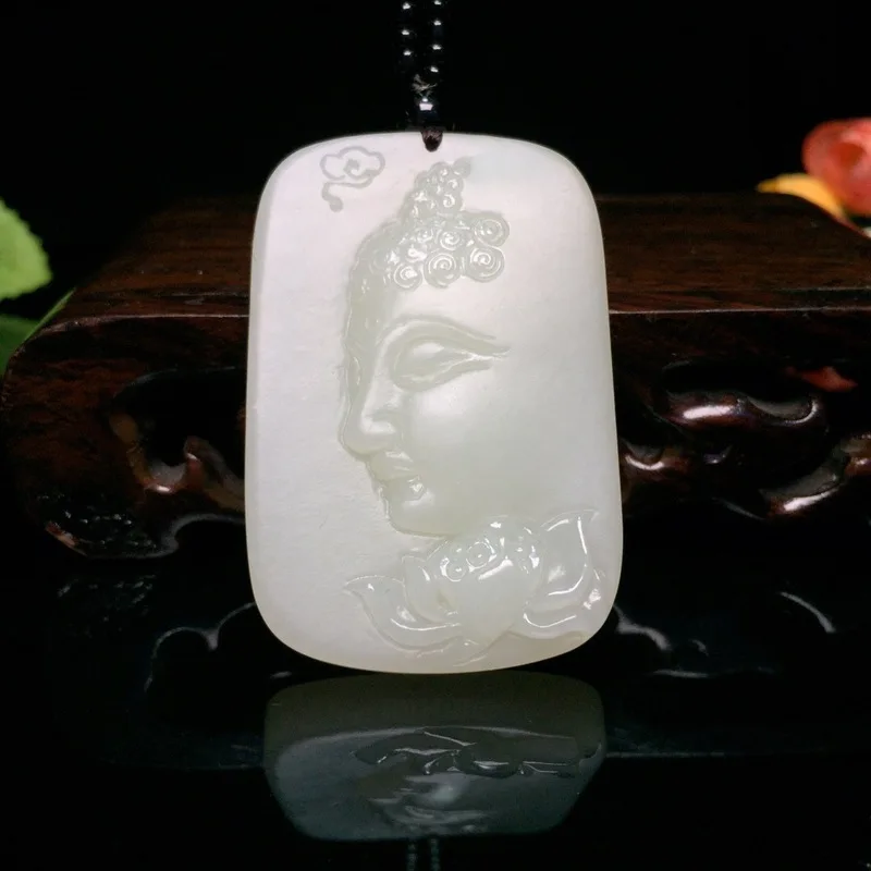 

2019 Sale New Women Lead-tin Alloy Druzy Buda Chakra Yu Xuan, Authentic Guarantee Hetian Sakyamuni Had Pendant Side