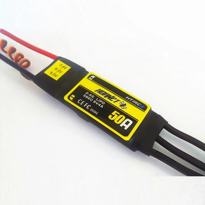 

Htirc Hornet Series 50A 2-6S Brushless ESC With 5V/4A SBEC For RC Airplane